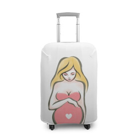 Чехол для чемодана 3D с принтом Рождение новой жизни в Кировске, 86% полиэфир, 14% спандекс | двустороннее нанесение принта, прорези для ручек и колес | беременная | беременность | будущая мама | девушка | для мам