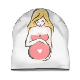 Шапка 3D с принтом Рождение новой жизни в Кировске, 100% полиэстер | универсальный размер, печать по всей поверхности изделия | беременная | беременность | будущая мама | девушка | для мам