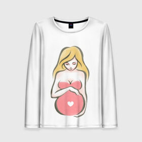 Женский лонгслив 3D с принтом Рождение новой жизни в Кировске, 100% полиэстер | длинные рукава, круглый вырез горловины, полуприлегающий силуэт | беременная | беременность | будущая мама | девушка | для мам