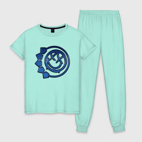 Женская пижама хлопок с принтом Blink 182 в Кировске, 100% хлопок | брюки и футболка прямого кроя, без карманов, на брюках мягкая резинка на поясе и по низу штанин | 