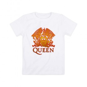 Детская футболка хлопок с принтом Queen в Кировске, 100% хлопок | круглый вырез горловины, полуприлегающий силуэт, длина до линии бедер | queen | богемская рапсодия | брайан мэи | британская | группа | королева | роджер тейлор | рок | фредди меркьюри