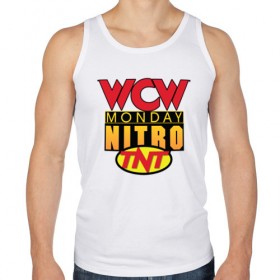 Мужская майка хлопок с принтом WCW Monday Night Nitro в Кировске, 100% хлопок |  | nitro | wcw | wrestling | рестлинг