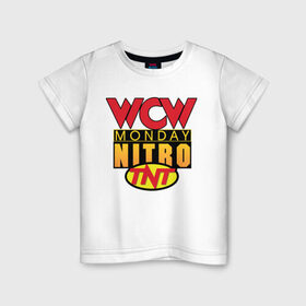 Детская футболка хлопок с принтом WCW Monday Night Nitro в Кировске, 100% хлопок | круглый вырез горловины, полуприлегающий силуэт, длина до линии бедер | nitro | wcw | wrestling | рестлинг