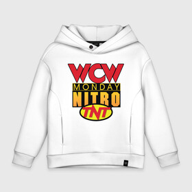Детское худи Oversize хлопок с принтом WCW Monday Night Nitro в Кировске, френч-терри — 70% хлопок, 30% полиэстер. Мягкий теплый начес внутри —100% хлопок | боковые карманы, эластичные манжеты и нижняя кромка, капюшон на магнитной кнопке | nitro | wcw | wrestling | рестлинг