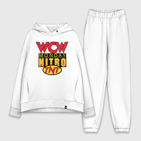 Женский костюм хлопок Oversize с принтом WCW Monday Night Nitro в Кировске,  |  | Тематика изображения на принте: nitro | wcw | wrestling | рестлинг