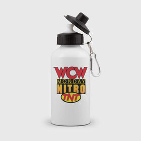 Бутылка спортивная с принтом WCW Monday Night Nitro в Кировске, металл | емкость — 500 мл, в комплекте две пластиковые крышки и карабин для крепления | nitro | wcw | wrestling | рестлинг
