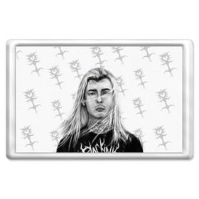 Магнит 45*70 с принтом Ghostemane в Кировске, Пластик | Размер: 78*52 мм; Размер печати: 70*45 | ghost | ghostemane | man | mystic | new school | rap | rap rock | rock | trap | гостмейн | мистика | привидение | реп рок | рок