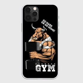 Чехол для iPhone 12 Pro Max с принтом Go heavy or go home в Кировске, Силикон |  | angry | animal | bull | cool | fitness | heavy | home | logo | sport | team | wild | атлет | большая | бык | вес | гимнастика | девиз | дикий | домой | животное | знак | зубы | иди | кольцо | крутой | культурист | лозунг | надпись