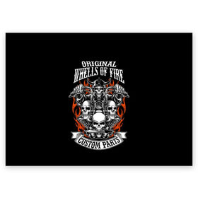 Поздравительная открытка с принтом Whells of fire в Кировске, 100% бумага | плотность бумаги 280 г/м2, матовая, на обратной стороне линовка и место для марки
 | Тематика изображения на принте: biker | death | emblem | fire | flame | hel | knife | logo | motorcycle | retro | sign | skeleton | skull | slogan | vintage | байкер | винтаж | девиз | детали | знак | каска | логотип | лозунг | мотоцикл | мотоциклист | надпись | нестандартные | нож | ог