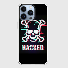 Чехол для iPhone 13 Pro с принтом Pirate sign в Кировске,  |  | Тематика изображения на принте: attack | bones | glitch | hacked | hacker | pirate | sign | skull | symbol | text | warning | атака | взломанный | глюк | знак | кости | пиратский | предупреждение | символ | текст | хакер | череп