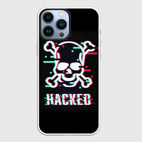 Чехол для iPhone 13 Pro Max с принтом Pirate sign в Кировске,  |  | Тематика изображения на принте: attack | bones | glitch | hacked | hacker | pirate | sign | skull | symbol | text | warning | атака | взломанный | глюк | знак | кости | пиратский | предупреждение | символ | текст | хакер | череп