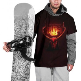 Накидка на куртку 3D с принтом Hellboy Aquarell в Кировске, 100% полиэстер |  | art | hell boy | hellboy | арт | хел бой | хелл бой | хеллбой | хэлл бой | хэллбой