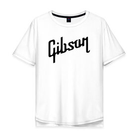 Мужская футболка хлопок Oversize с принтом Gibson в Кировске, 100% хлопок | свободный крой, круглый ворот, “спинка” длиннее передней части | Тематика изображения на принте: gibson | гибсон