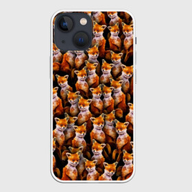 Чехол для iPhone 13 mini с принтом Упоротые лисы в Кировске,  |  | fox | животные | лис | лиса | лисичка | мем | паттрен | рыжий | толпа | упортый | фыр фыр
