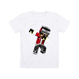 Детская футболка хлопок с принтом Dab Minecraft в Кировске, 100% хлопок | круглый вырез горловины, полуприлегающий силуэт, длина до линии бедер | dab | deb | minecraft | даб | деб | майнкрафт