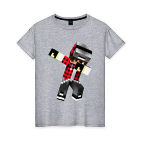 Женская футболка хлопок с принтом Dab Minecraft в Кировске, 100% хлопок | прямой крой, круглый вырез горловины, длина до линии бедер, слегка спущенное плечо | dab | deb | minecraft | даб | деб | майнкрафт