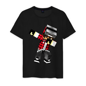 Мужская футболка хлопок с принтом Dab Minecraft в Кировске, 100% хлопок | прямой крой, круглый вырез горловины, длина до линии бедер, слегка спущенное плечо. | dab | deb | minecraft | даб | деб | майнкрафт