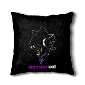 Подушка 3D с принтом Monstercat в Кировске, наволочка – 100% полиэстер, наполнитель – холлофайбер (легкий наполнитель, не вызывает аллергию). | состоит из подушки и наволочки. Наволочка на молнии, легко снимается для стирки | monstercat | клуб | клубная музыка | кот | котенок | кошка | лейбл | монстар | монстар кет | монстер | музыка | танцевальная музыка | электронная | электронная музыка