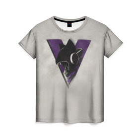 Женская футболка 3D с принтом Monstercat в Кировске, 100% полиэфир ( синтетическое хлопкоподобное полотно) | прямой крой, круглый вырез горловины, длина до линии бедер | 