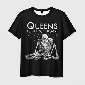 Мужская футболка 3D с принтом Queens of the Stone Age в Кировске, 100% полиэфир | прямой крой, круглый вырез горловины, длина до линии бедер | josh homme | metal | qotsa | queens of the stone age | rock | группы | метал | музыка | рок
