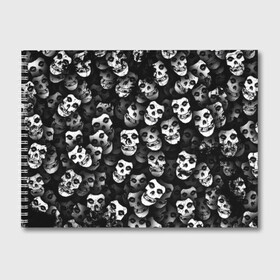 Альбом для рисования с принтом Призраки Мисфитс в Кировске, 100% бумага
 | матовая бумага, плотность 200 мг. | misfits | punk | punk rock | rock | лицо | мисфитс | панк | панк рок | паттрен | призрак | рок | скелет | череп | черно белый
