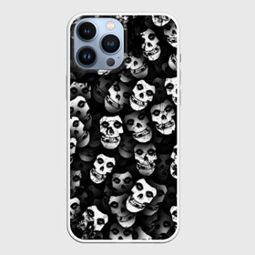 Чехол для iPhone 13 Pro Max с принтом Призраки Мисфитс в Кировске,  |  | misfits | punk | punk rock | rock | лицо | мисфитс | панк | панк рок | паттрен | призрак | рок | скелет | череп | черно белый