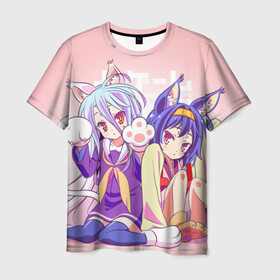 Мужская футболка 3D с принтом No Game No Life в Кировске, 100% полиэфир | прямой крой, круглый вырез горловины, длина до линии бедер | ngnl | no game no life | аниме | без игры жизни нет | изуна | манга | нет игры   нет жизни | сора и сиро | широ