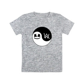 Детская футболка хлопок с принтом Marshmello VS Alan Walker в Кировске, 100% хлопок | круглый вырез горловины, полуприлегающий силуэт, длина до линии бедер | Тематика изображения на принте: 