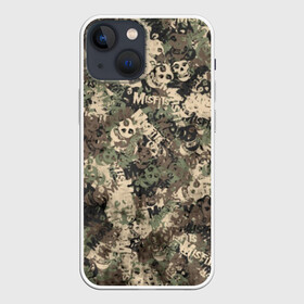 Чехол для iPhone 13 mini с принтом Misfits камуфляж в Кировске,  |  | misfits | punk | punk rock | rock | камуфляж | лицо | милитари | мисфитс | панк | панк рок | паттрен | призрак | рок | скелет | хаки | череп