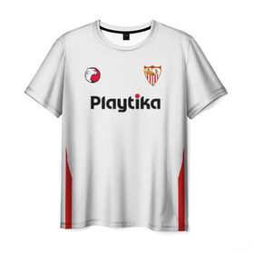 Мужская футболка 3D с принтом Sevilla FC (2018-2019) в Кировске, 100% полиэфир | прямой крой, круглый вырез горловины, длина до линии бедер | 