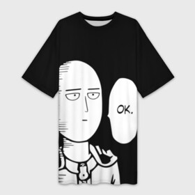 Платье-футболка 3D с принтом One Puncn Man OK в Кировске,  |  | one punch man | onepunchman | oppai | аниме | ван панч мен | ванпанчмен | манга | сайтама | супергерои | человек один удар