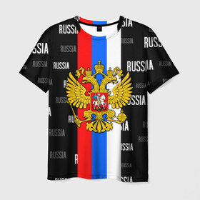 Мужская футболка 3D с принтом RUSSIA в Кировске, 100% полиэфир | прямой крой, круглый вырез горловины, длина до линии бедер | criminal russia | moscow russia | mother russia. | russia | team russia | за русь | костюм россия | раша | россия | русь