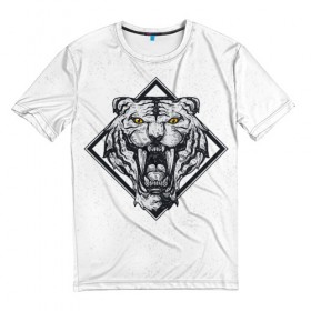 Мужская футболка 3D с принтом Savage Tiger в Кировске, 100% полиэфир | прямой крой, круглый вырез горловины, длина до линии бедер | Тематика изображения на принте: savage | когти | тигр