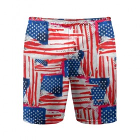 Мужские шорты 3D спортивные с принтом Флаг США Американский стиль в Кировске,  |  | Тематика изображения на принте: 