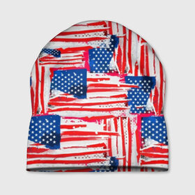 Шапка 3D с принтом Флаг США Американский стиль в Кировске, 100% полиэстер | универсальный размер, печать по всей поверхности изделия | 