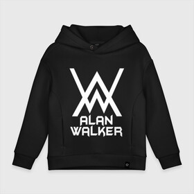 Детское худи Oversize хлопок с принтом Alan Walker в Кировске, френч-терри — 70% хлопок, 30% полиэстер. Мягкий теплый начес внутри —100% хлопок | боковые карманы, эластичные манжеты и нижняя кромка, капюшон на магнитной кнопке | alan walker | алан валкер | алан волкер | алан уокер | диджей | музыка | музыкант | песни