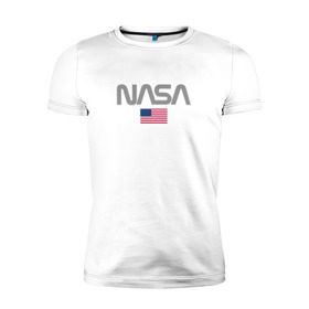 Мужская футболка премиум с принтом Nasa USA в Кировске, 92% хлопок, 8% лайкра | приталенный силуэт, круглый вырез ворота, длина до линии бедра, короткий рукав | nasa | space | usa | звезды | космос | наса | планеты
