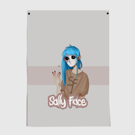 Постер с принтом Sally Face в Кировске, 100% бумага
 | бумага, плотность 150 мг. Матовая, но за счет высокого коэффициента гладкости имеет небольшой блеск и дает на свету блики, но в отличии от глянцевой бумаги не покрыта лаком | blue | diane | face | fisher | gizmo | henry | johnson | killer | larry | sally | генри | гизмо | джонсон | диана | ларри | лицо | салли | фейс | фишер