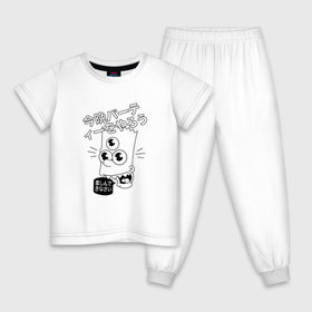 Детская пижама хлопок с принтом Барт Симпсон в Кировске, 100% хлопок |  брюки и футболка прямого кроя, без карманов, на брюках мягкая резинка на поясе и по низу штанин
 | the simpsons | барт | иероглифы | китайские иероглифы | китайский | симпсон | симпсоны