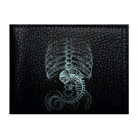 Обложка для студенческого билета с принтом Чужой на Рентгене в Кировске, натуральная кожа | Размер: 11*8 см; Печать на всей внешней стороне | Тематика изображения на принте: alien | больница | больной | внутренний мир | врач | клиника | кости | пациент | ребра | рентген | скелет | снимок | хищник