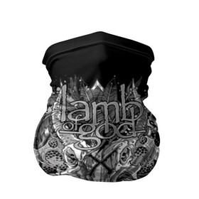 Бандана-труба 3D с принтом Lamb of God в Кировске, 100% полиэстер, ткань с особыми свойствами — Activecool | плотность 150‒180 г/м2; хорошо тянется, но сохраняет форму | Тематика изображения на принте: death metal | lamb of god | log | грув метал | группы | метал | музыка | рок | трэш