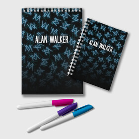 Блокнот с принтом ALAN WALKER в Кировске, 100% бумага | 48 листов, плотность листов — 60 г/м2, плотность картонной обложки — 250 г/м2. Листы скреплены удобной пружинной спиралью. Цвет линий — светло-серый
 | alan walker | alan walker alone. | alan walker faded | alan walker feat | alan walker lonely | алан волкер