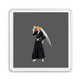 Магнит 55*55 с принтом Kurosaki Ichigo в Кировске, Пластик | Размер: 65*65 мм; Размер печати: 55*55 мм | 