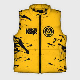 Мужской жилет утепленный 3D с принтом LINKIN PARK group name and logo  orange style в Кировске,  |  | linkin park | linkin park in the end | linkin park mellen | linkin park numb | linkin park tommee | linkin parks | группа linkin park. | линкин парк