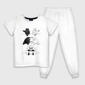 Детская пижама хлопок с принтом Панда превращение в Кировске, 100% хлопок |  брюки и футболка прямого кроя, без карманов, на брюках мягкая резинка на поясе и по низу штанин
 | 