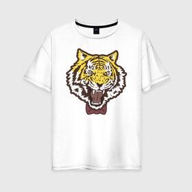 Женская футболка хлопок Oversize с принтом Yuri Plisetsky Style Tiger в Кировске, 100% хлопок | свободный крой, круглый ворот, спущенный рукав, длина до линии бедер
 | tiger | yuri on ice | yuri plisetsky | тигр | юри на льду | юрий плисецкий