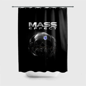 Штора 3D для ванной с принтом Mass Effect в Кировске, 100% полиэстер | плотность материала — 100 г/м2. Стандартный размер — 146 см х 180 см. По верхнему краю — пластиковые люверсы для креплений. В комплекте 10 пластиковых колец | andromeda | n7 | игры | компьютерные игры | масс эффект