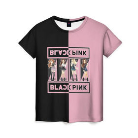 Женская футболка 3D с принтом BlackPink в Кировске, 100% полиэфир ( синтетическое хлопкоподобное полотно) | прямой крой, круглый вырез горловины, длина до линии бедер | black | blackpink | chae | jennie | jisoo | k pop | kim | lalisa | lisa | manoban | park | pink | rose | young | дженни | джису | ён | ким | лалиса | лиса | манобан | пак | розэ | че