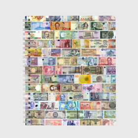 Тетрадь с принтом Деньги мира в Кировске, 100% бумага | 48 листов, плотность листов — 60 г/м2, плотность картонной обложки — 250 г/м2. Листы скреплены сбоку удобной пружинной спиралью. Уголки страниц и обложки скругленные. Цвет линий — светло-серый
 | chf | eur | gbp | jpy | usd | баксы | банкноты | валюта | доллар | евро | купюры | паунд | рубль. | свисси | финансы | фунт стерлингов | швейцарский франк | японская йена