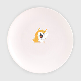 Тарелка с принтом Хомяк в Кировске, фарфор | диаметр - 210 мм
диаметр для нанесения принта - 120 мм | hamster | хомяк | хомяки